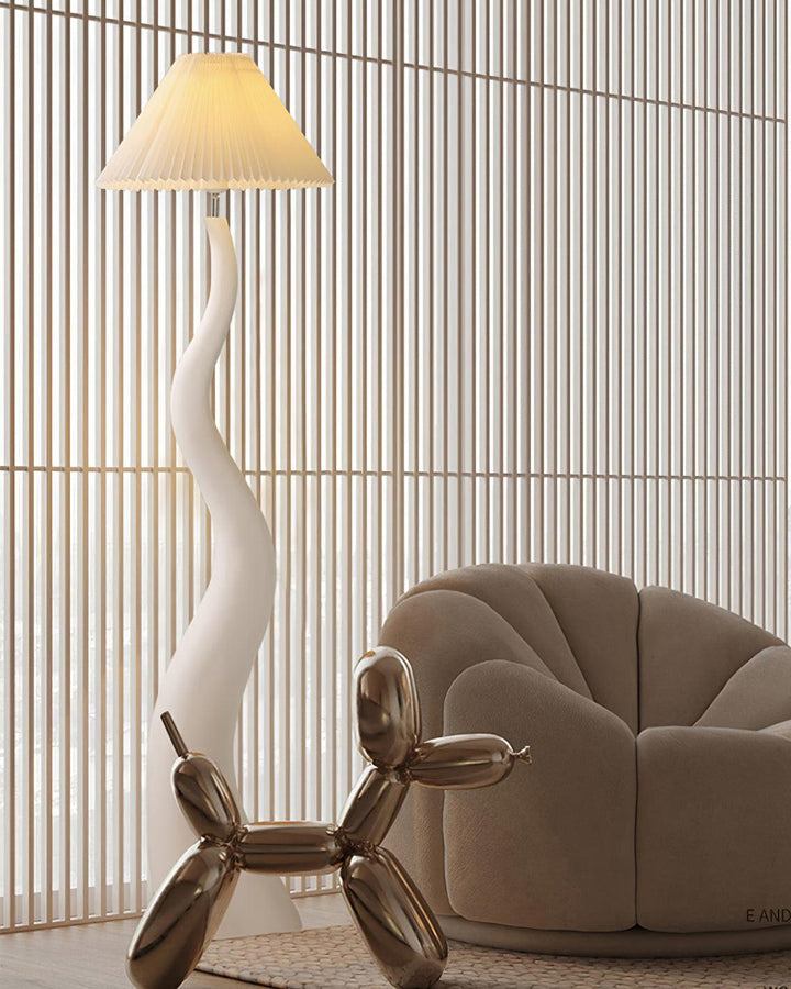 Vridna Plisserad Golvlampa