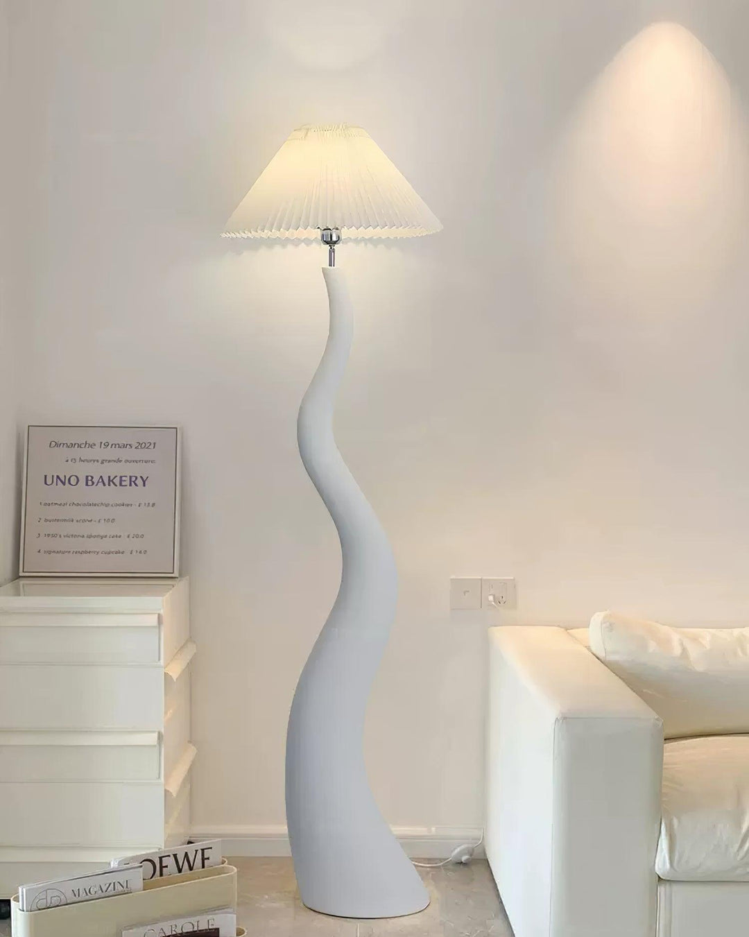 Vridna Plisserad Golvlampa