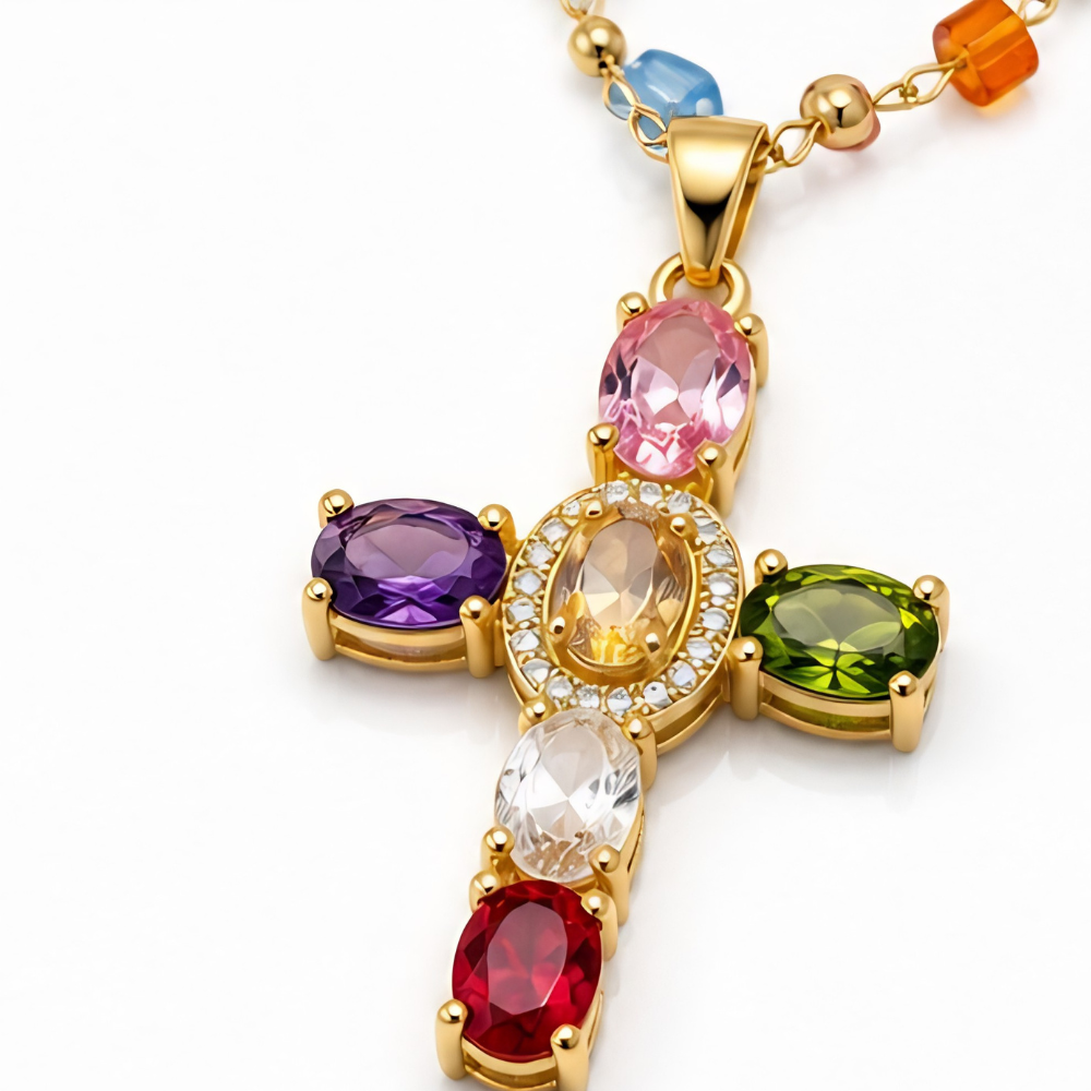 Lumora – Halsband z Hänge Krzyża Tęczowego