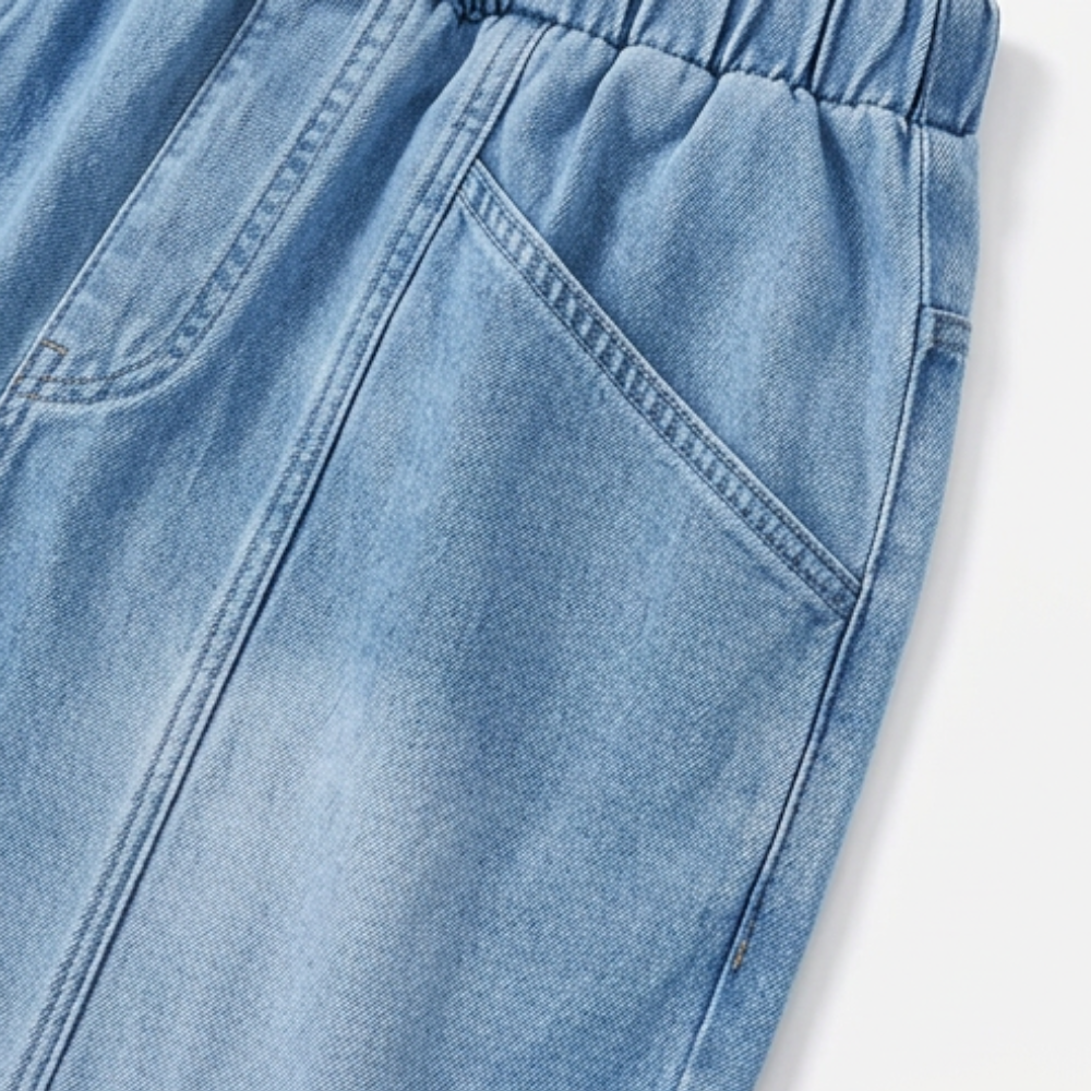 Loméa – Dam byxor denim z luźnym, elastycznym band