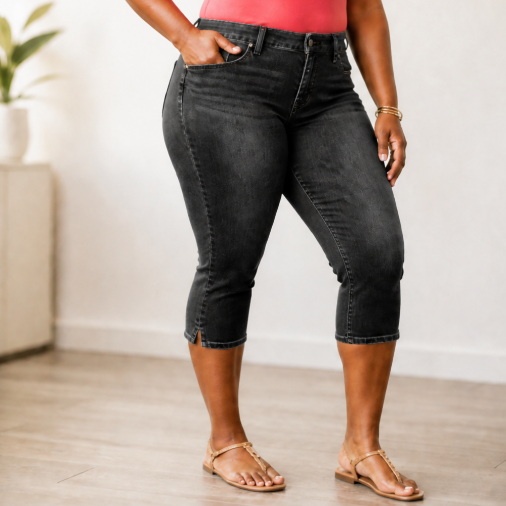 Curvella – Bekväma, wysokie denim capri