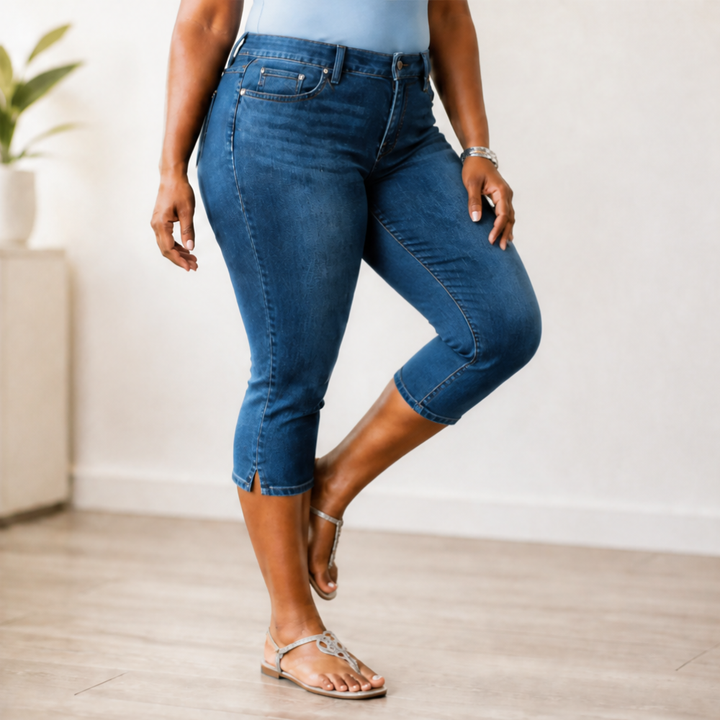 Curvella – Bekväma, wysokie denim capri