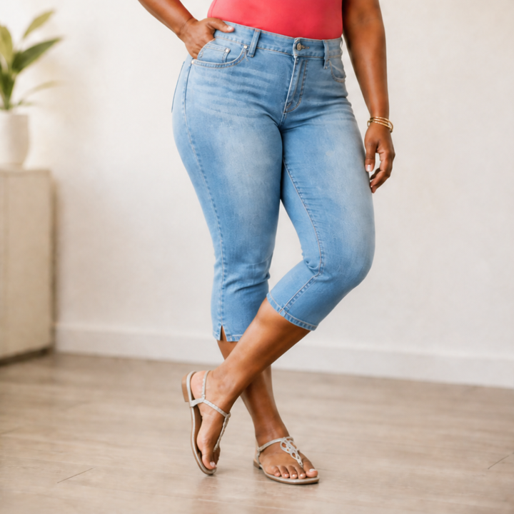 Curvella – Bekväma, wysokie denim capri