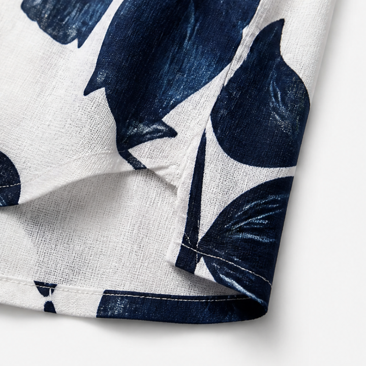 Florelle – Blommig lniana blus popover z urringning w v-ringning i ręKaffemi 3/4