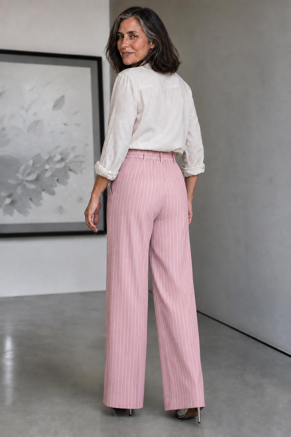 Longline – Byxor w band w stilu high-waist z vida ben