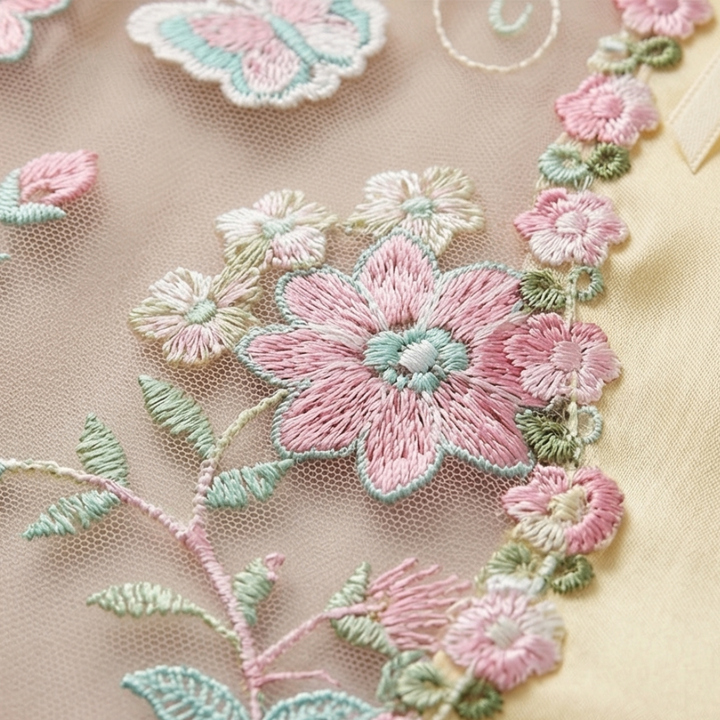 Floressa – Broderad satynowa natt skjorta för kvinnor