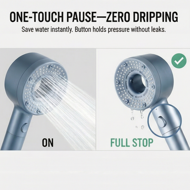 Flowtex - Duschmunstycke dusch under hög ciśnieniem z przyciskiem pauzy