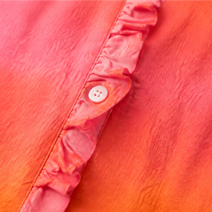Emma – Blus Tunika z RęKaffemi Ruffles i Urringning w V-ringning w Artystyczny Mönster för kvinnor
