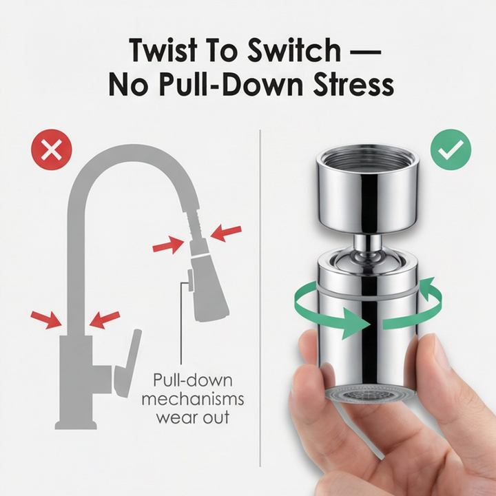 Flowtura - 360° obrotowy aerator för kranu z podwójnym strumieniem (2-pack)