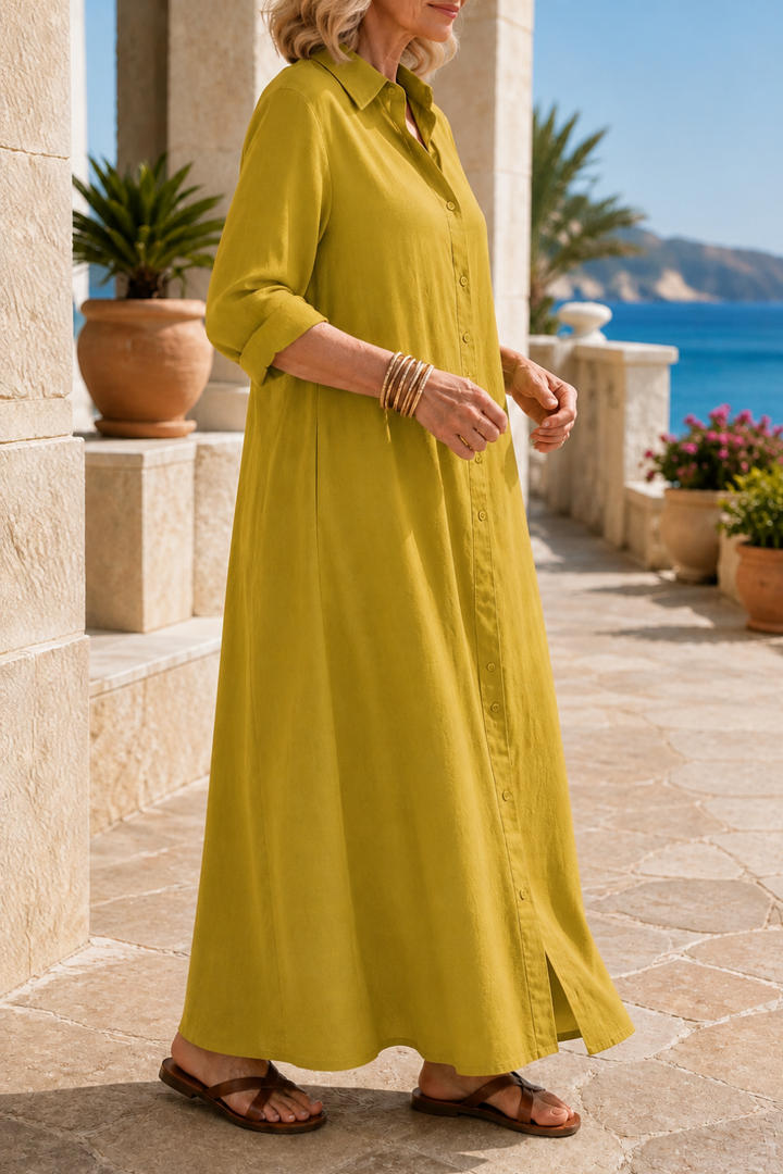 Wearbella – OverStorlekd Bawełnowo-Lnianą Klänning Maxi