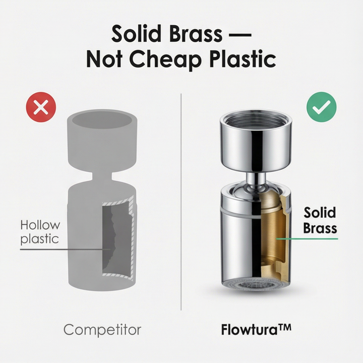 Flowtura - 360° obrotowy aerator för kranu z podwójnym strumieniem (2-pack)