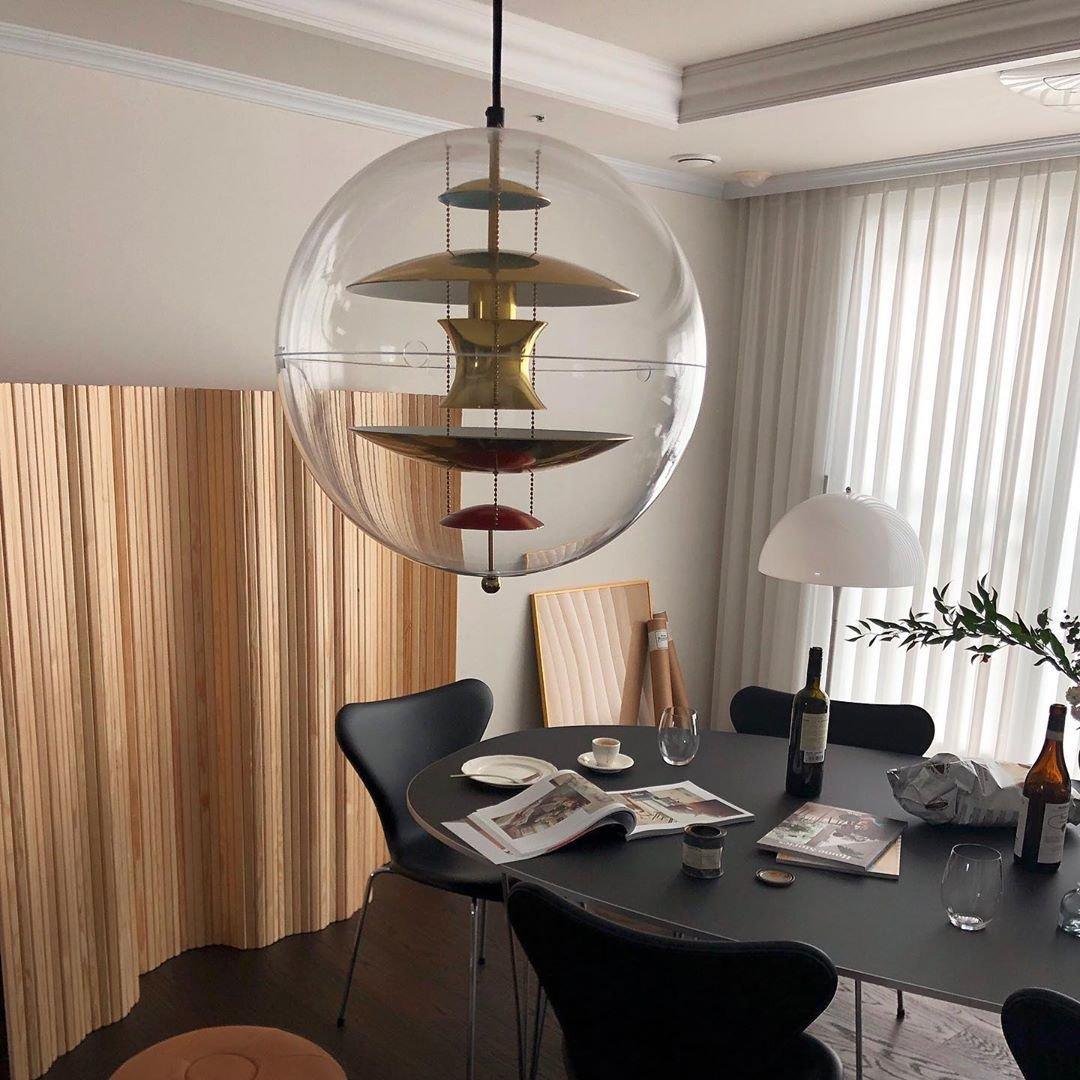 Rund Kula Hängande Lampa