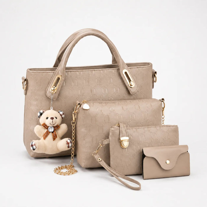 Belluna – Set torebek skórzanych w 4 częściach, väska tote, väska crossbody, saszetka, etui på karty