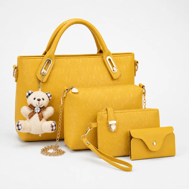 Belluna – Set torebek skórzanych w 4 częściach, väska tote, väska crossbody, saszetka, etui på karty