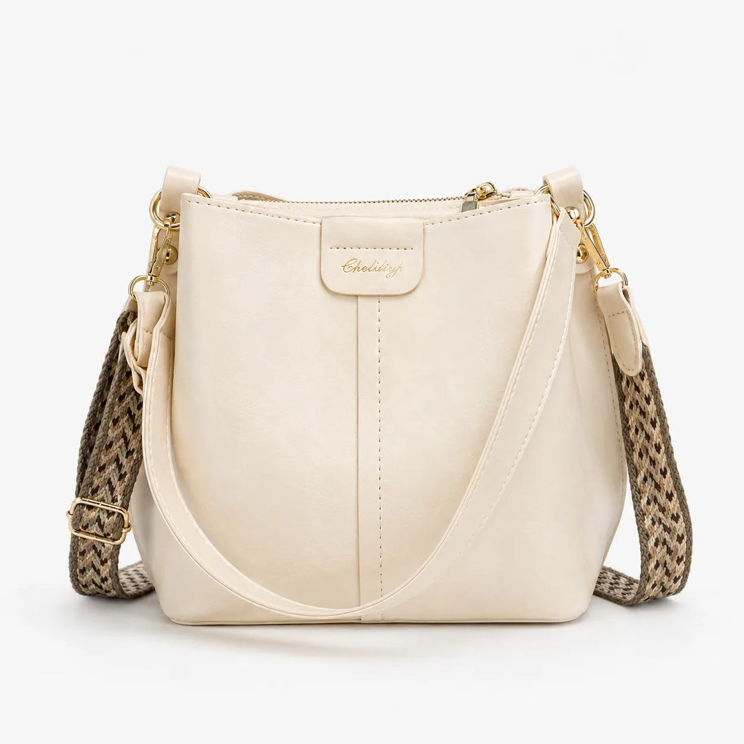 Bellora – Vintage Bucket Shoulder Bag z Plecionym Paskiem