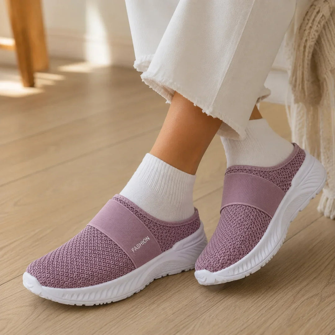 Stride &amp; Soft – Dam skor slip-on på plattform z siateczki, andningsbara, antypoślizgowe