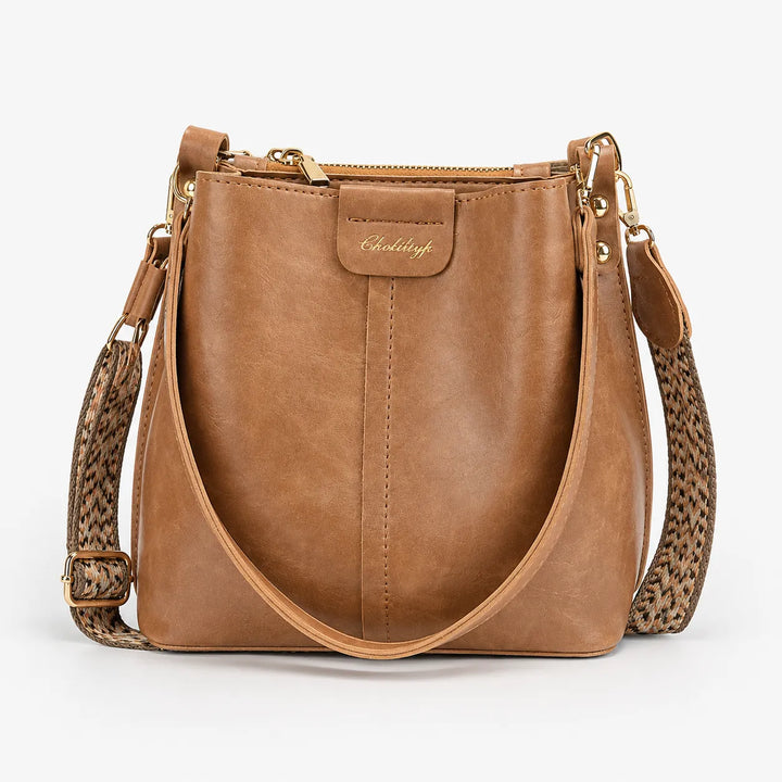 Bellora – Vintage Bucket Shoulder Bag z Plecionym Paskiem