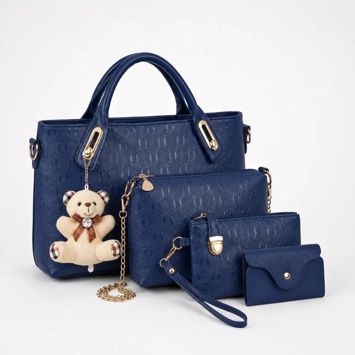 Belluna – Set torebek skórzanych w 4 częściach, väska tote, väska crossbody, saszetka, etui på karty