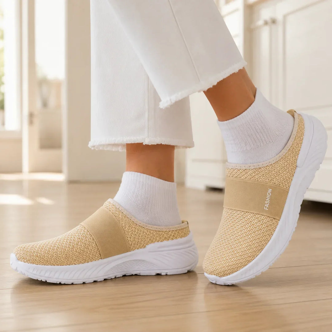 Stride &amp; Soft – Dam skor slip-on på plattform z siateczki, andningsbara, antypoślizgowe
