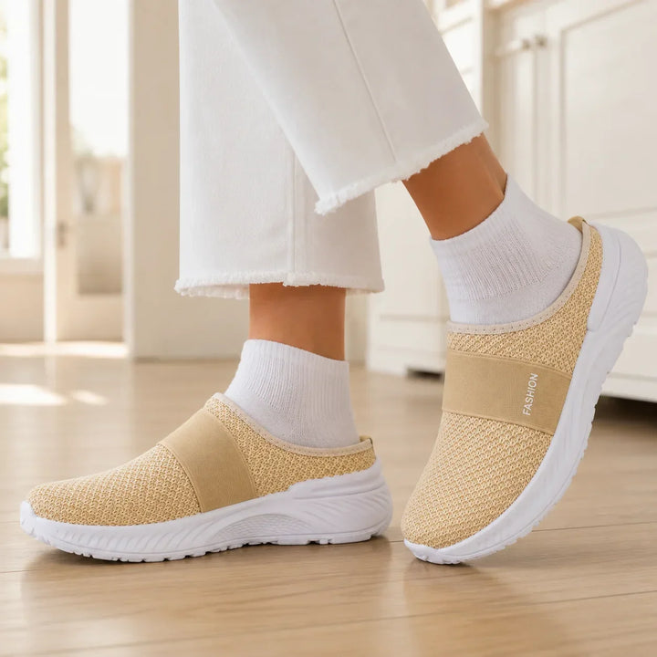 Stride &amp; Soft – Dam skor slip-on på plattform z siateczki, andningsbara, antypoślizgowe