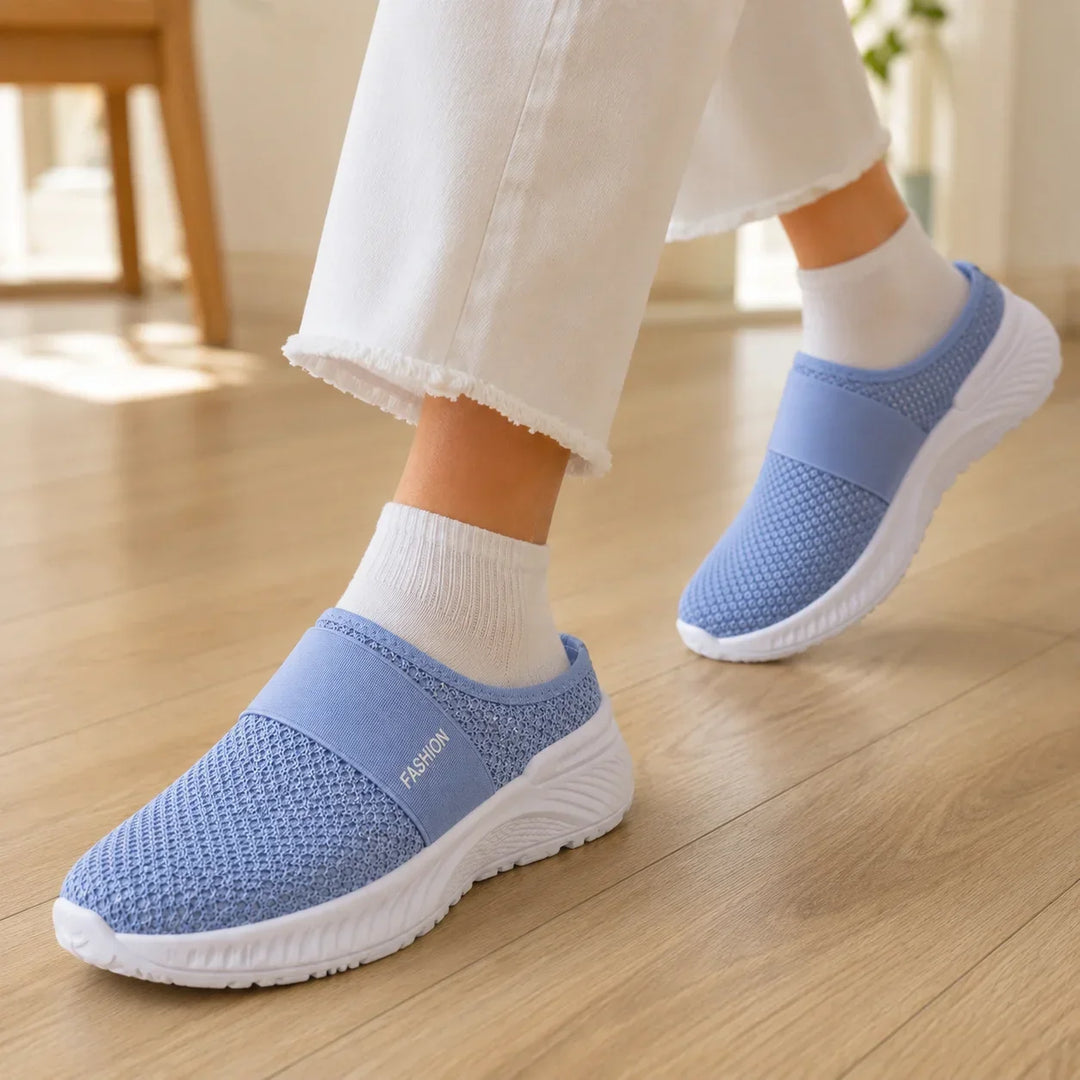 Stride &amp; Soft – Dam skor slip-on på plattform z siateczki, andningsbara, antypoślizgowe