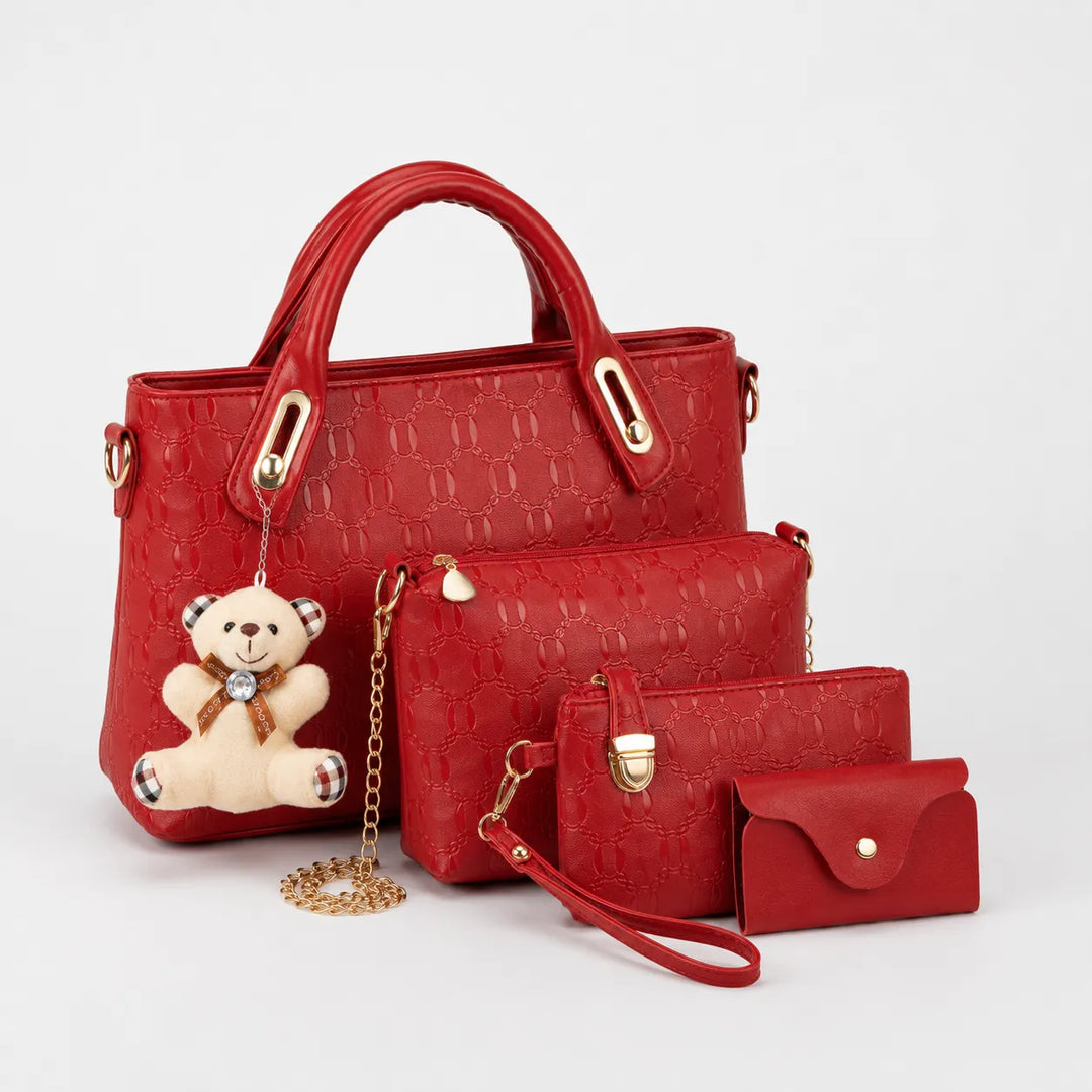 Belluna – Set torebek skórzanych w 4 częściach, väska tote, väska crossbody, saszetka, etui på karty
