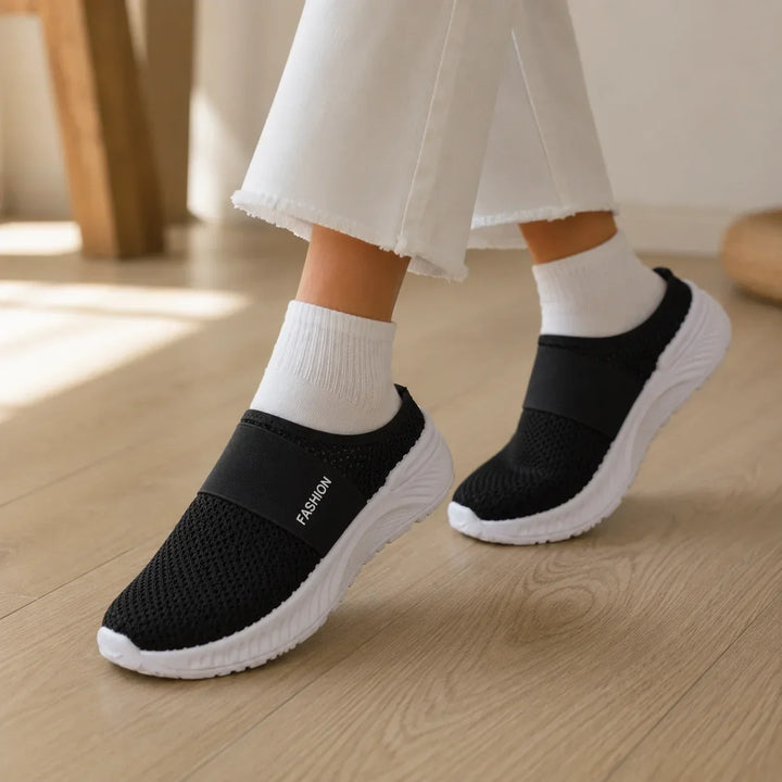 Stride &amp; Soft – Dam skor slip-on på plattform z siateczki, andningsbara, antypoślizgowe