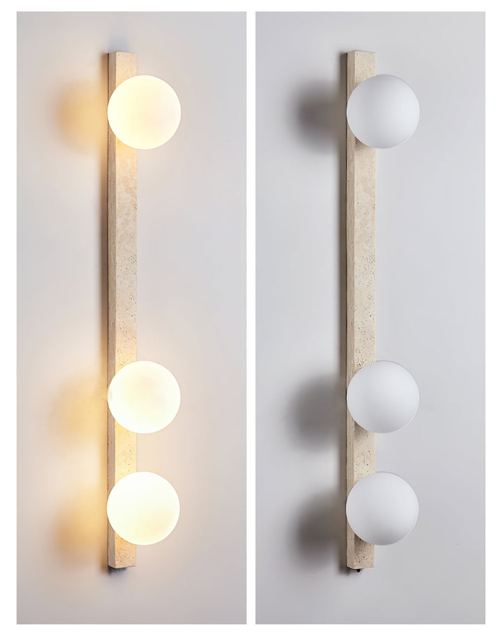 Vertikal Travertin Vägglampa