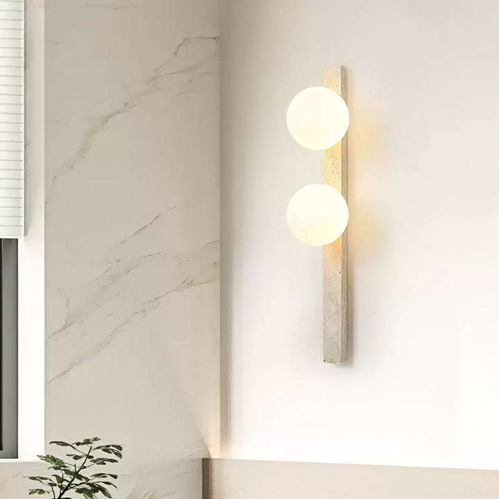 Vertikal Travertin Vägglampa
