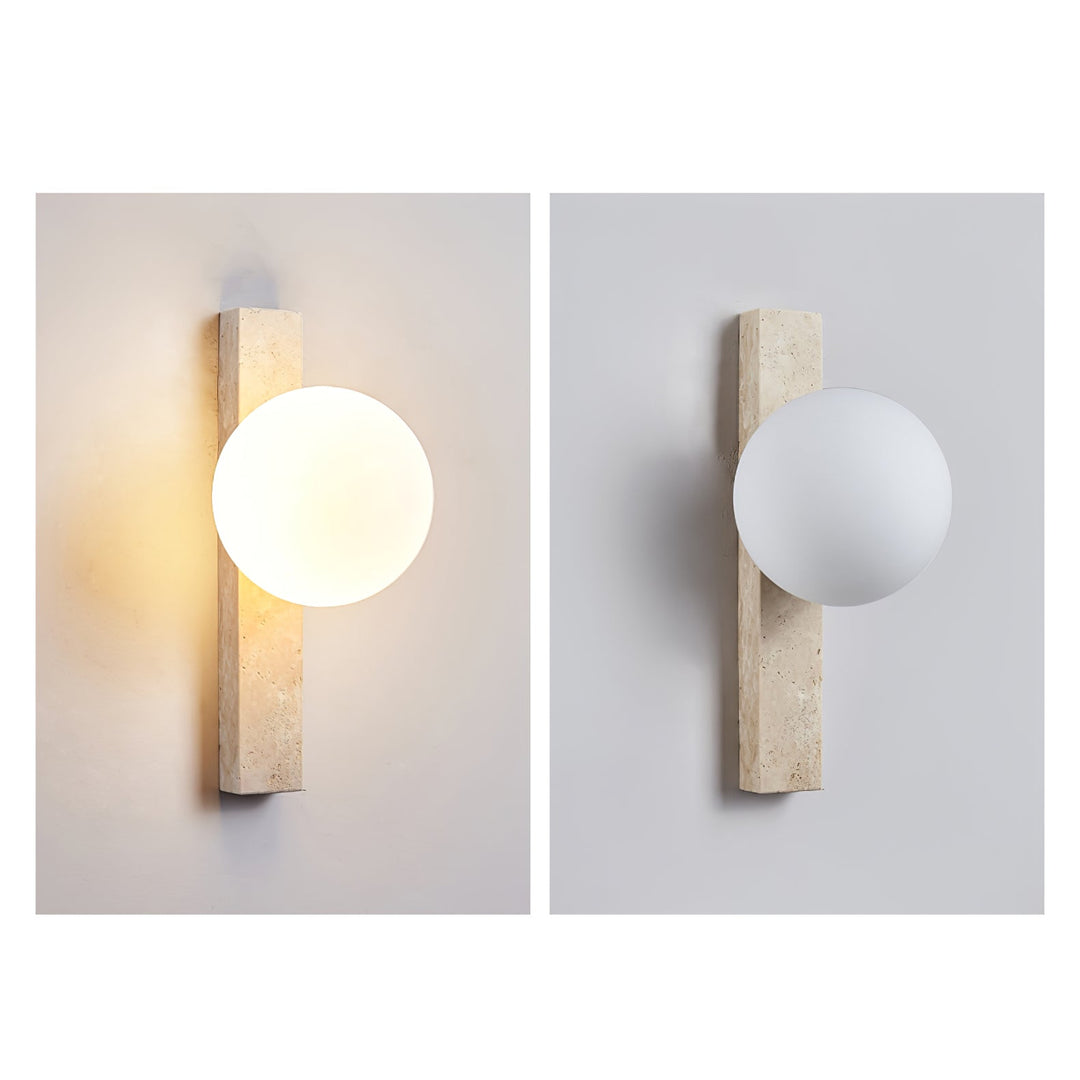 Vertikal Travertin Vägglampa
