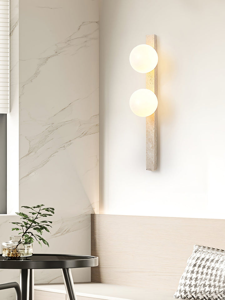 Vertikal Travertin Vägglampa