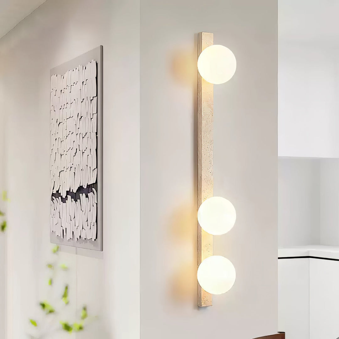 Vertikal Travertin Vägglampa