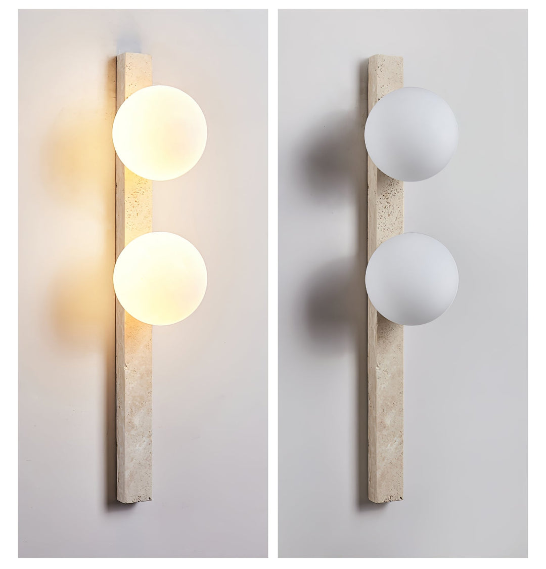 Vertikal Travertin Vägglampa