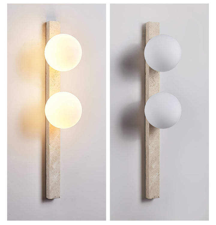 Vertikal Travertin Vägglampa