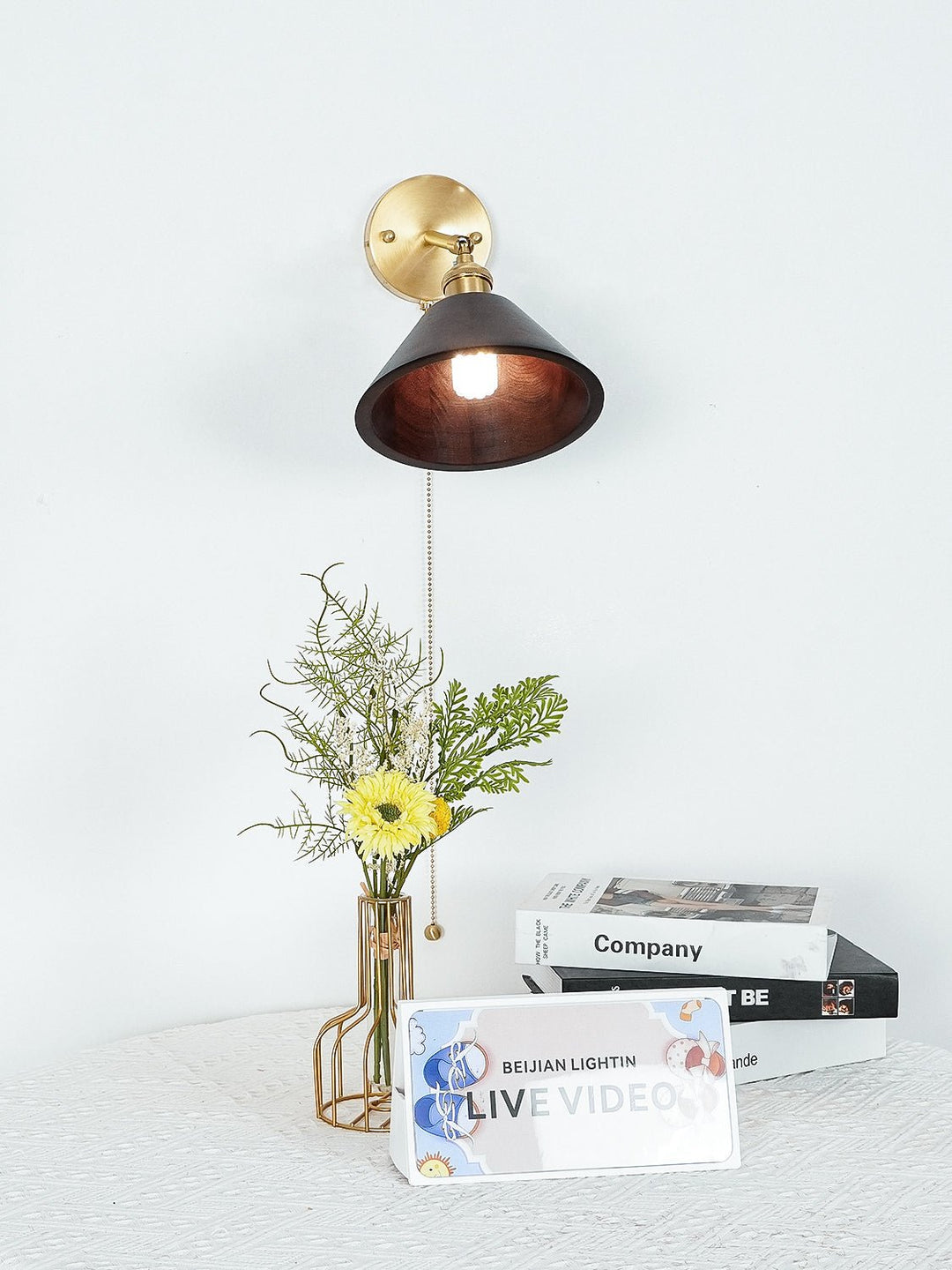 Vintage Trä Vägglampa