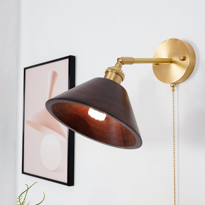 Vintage Trä Vägglampa