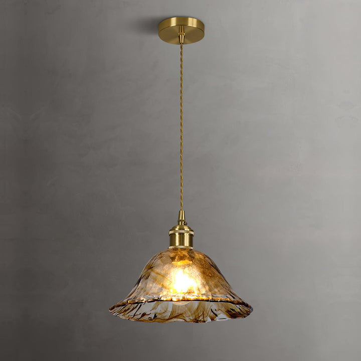 Vintage Brun Glas Pendellampa