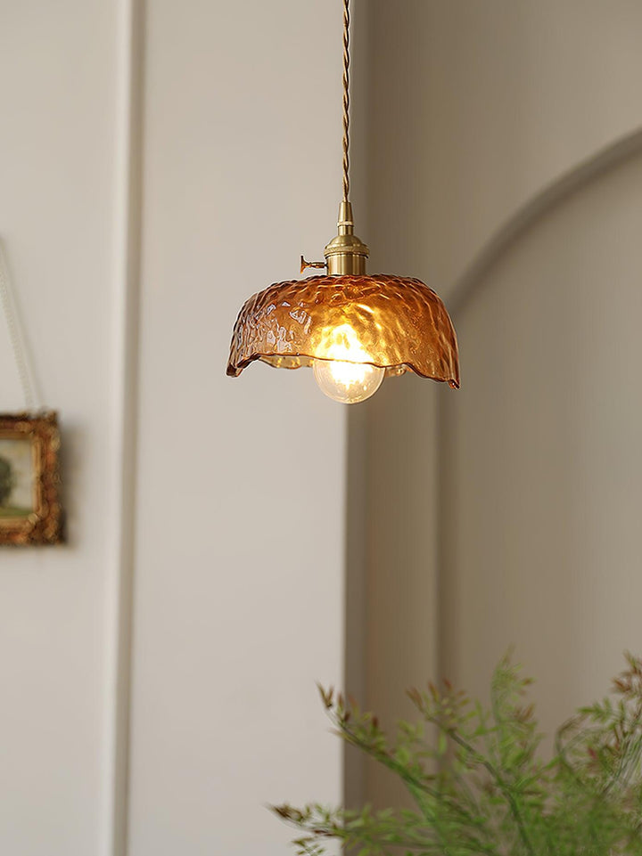 Vintage Brun Glas Pendellampa