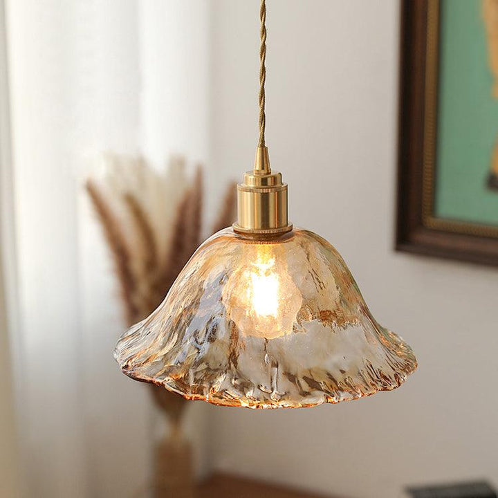 Vintage Brun Glas Pendellampa