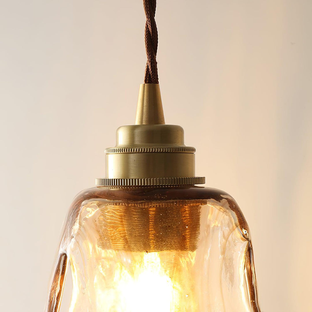 Vintage Brun Glas Pendellampa
