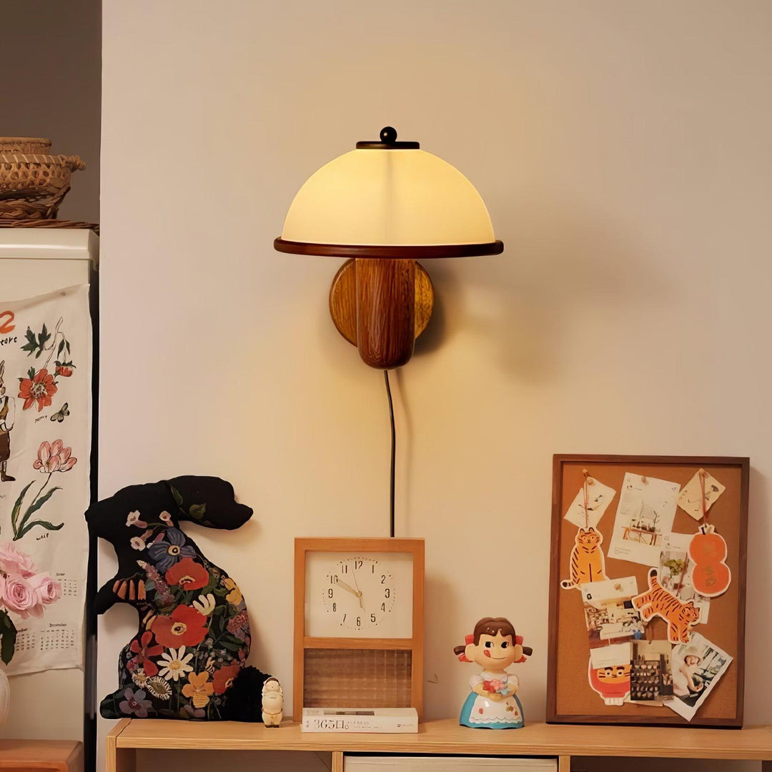 Svamp Trä Vägglampa