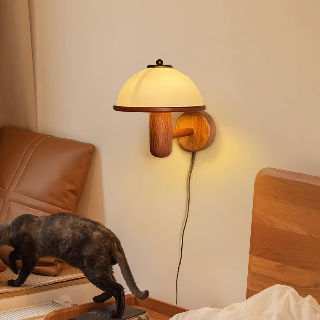Svamp Trä Vägglampa