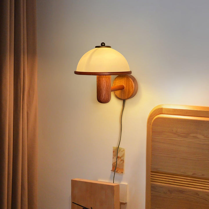 Svamp Trä Vägglampa