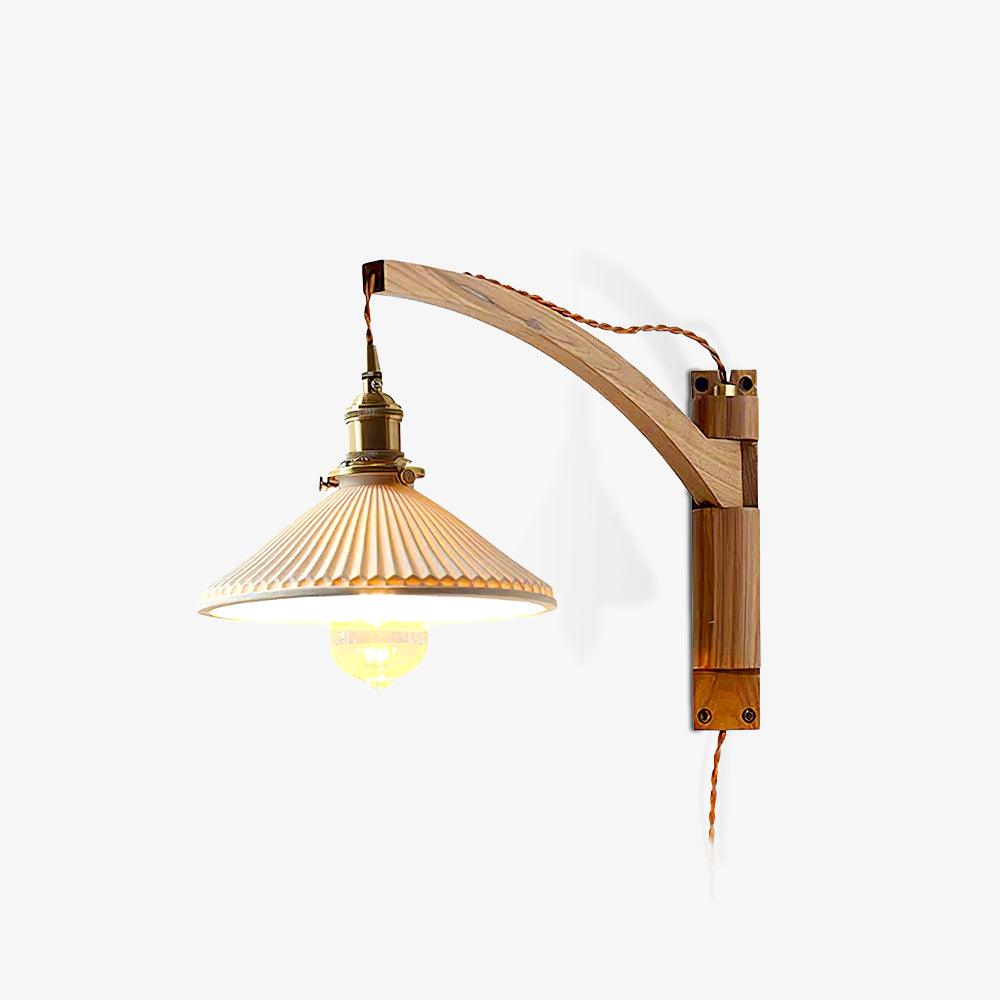 Valnöt Swing Arm Vägglampa
