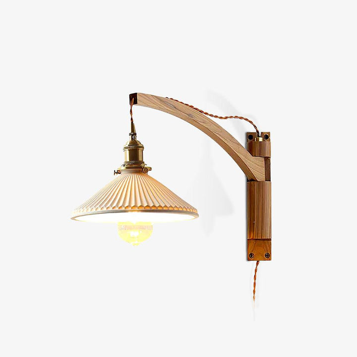 Valnöt Swing Arm Vägglampa
