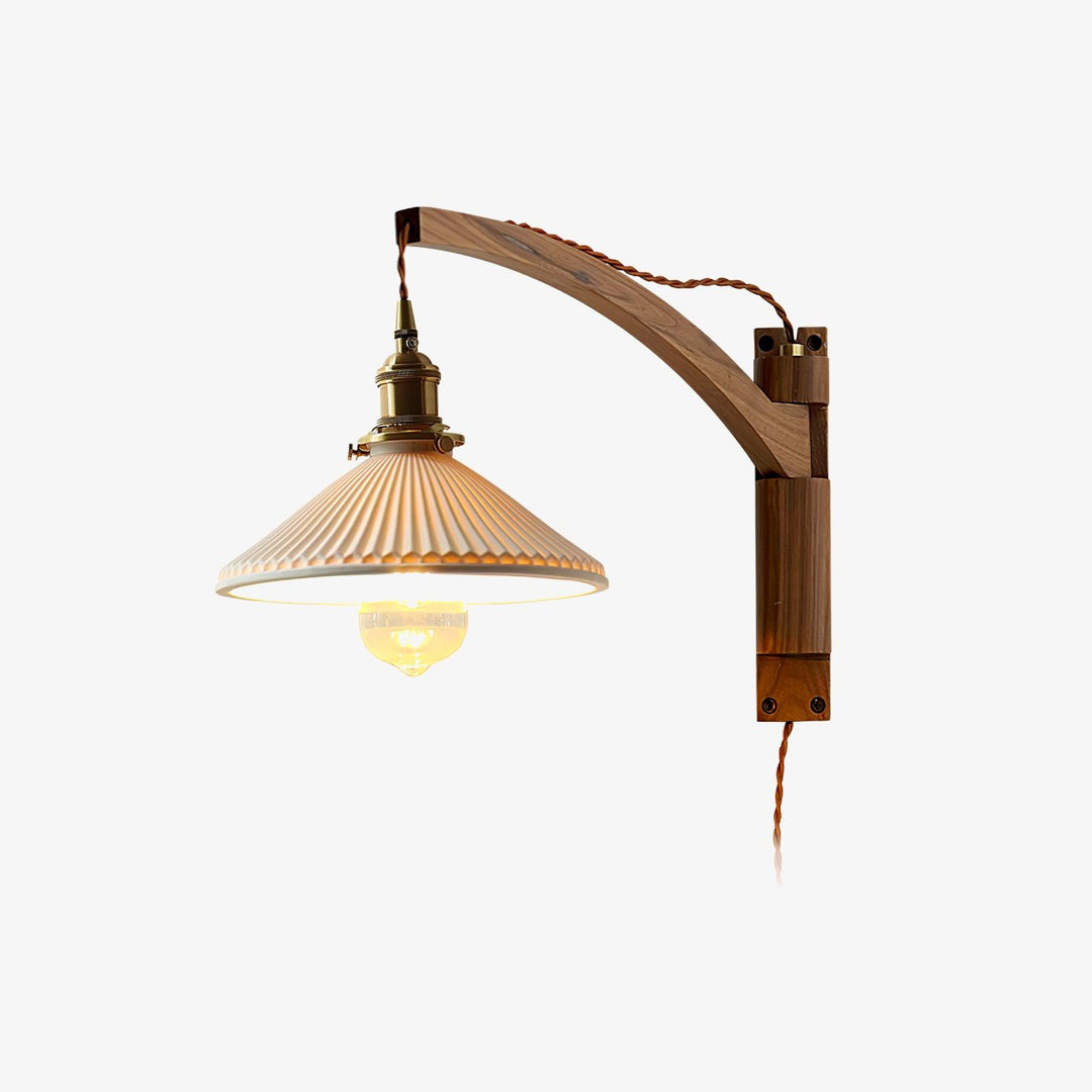 Valnöt Swing Arm Vägglampa