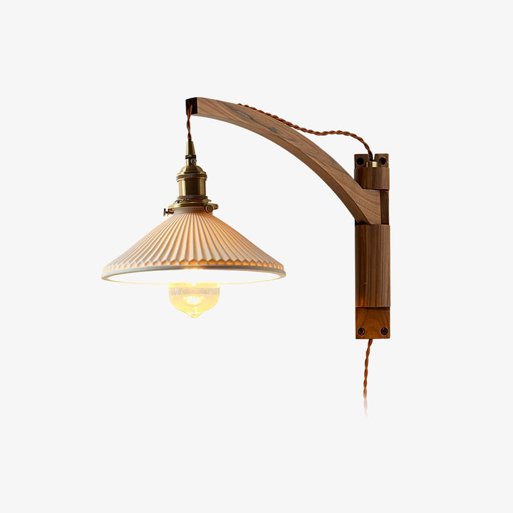 Valnöt Swing Arm Vägglampa