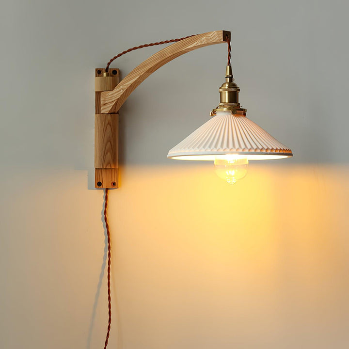 Valnöt Swing Arm Vägglampa
