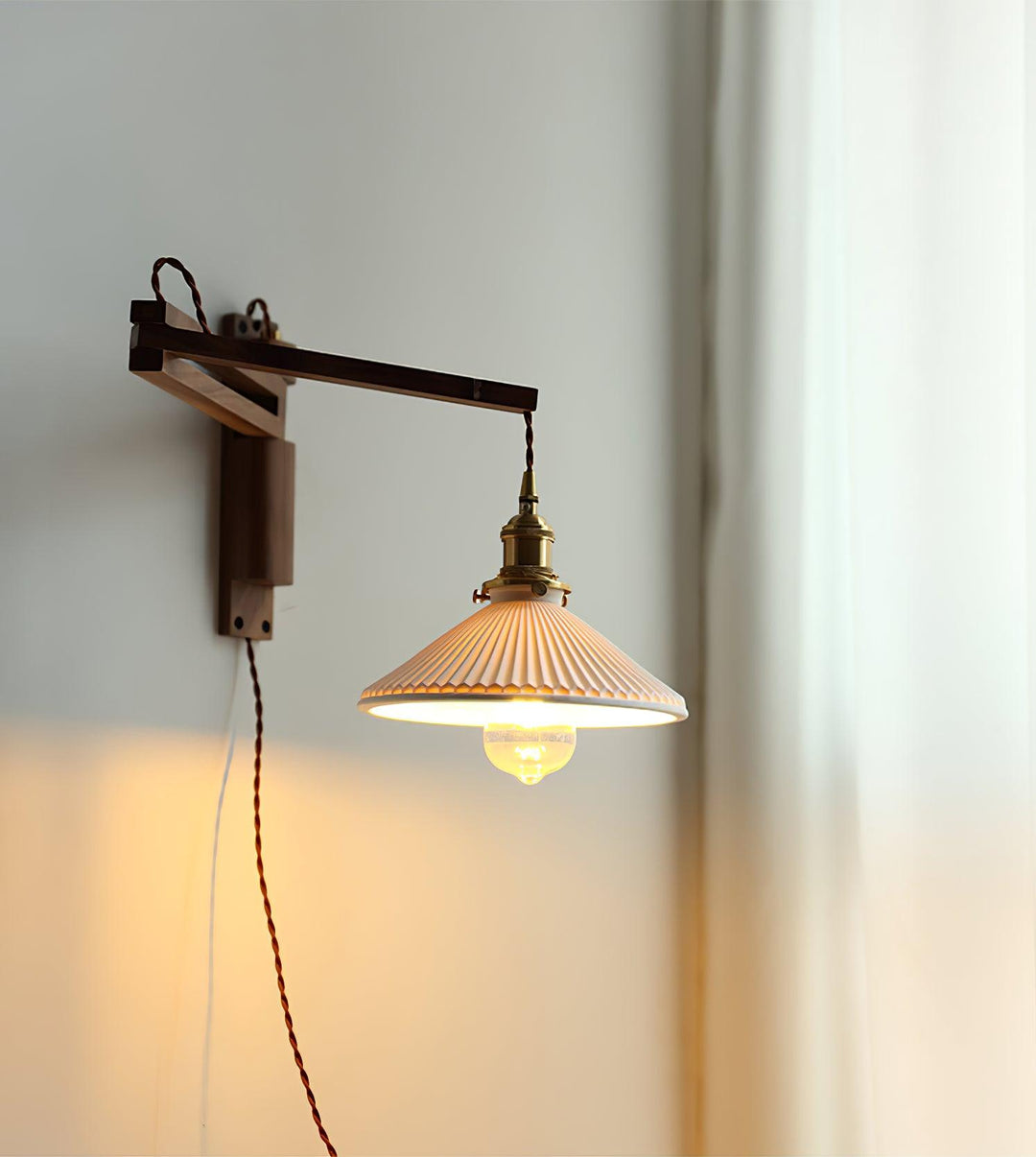 Valnöt Teleskopisk Vägglampa