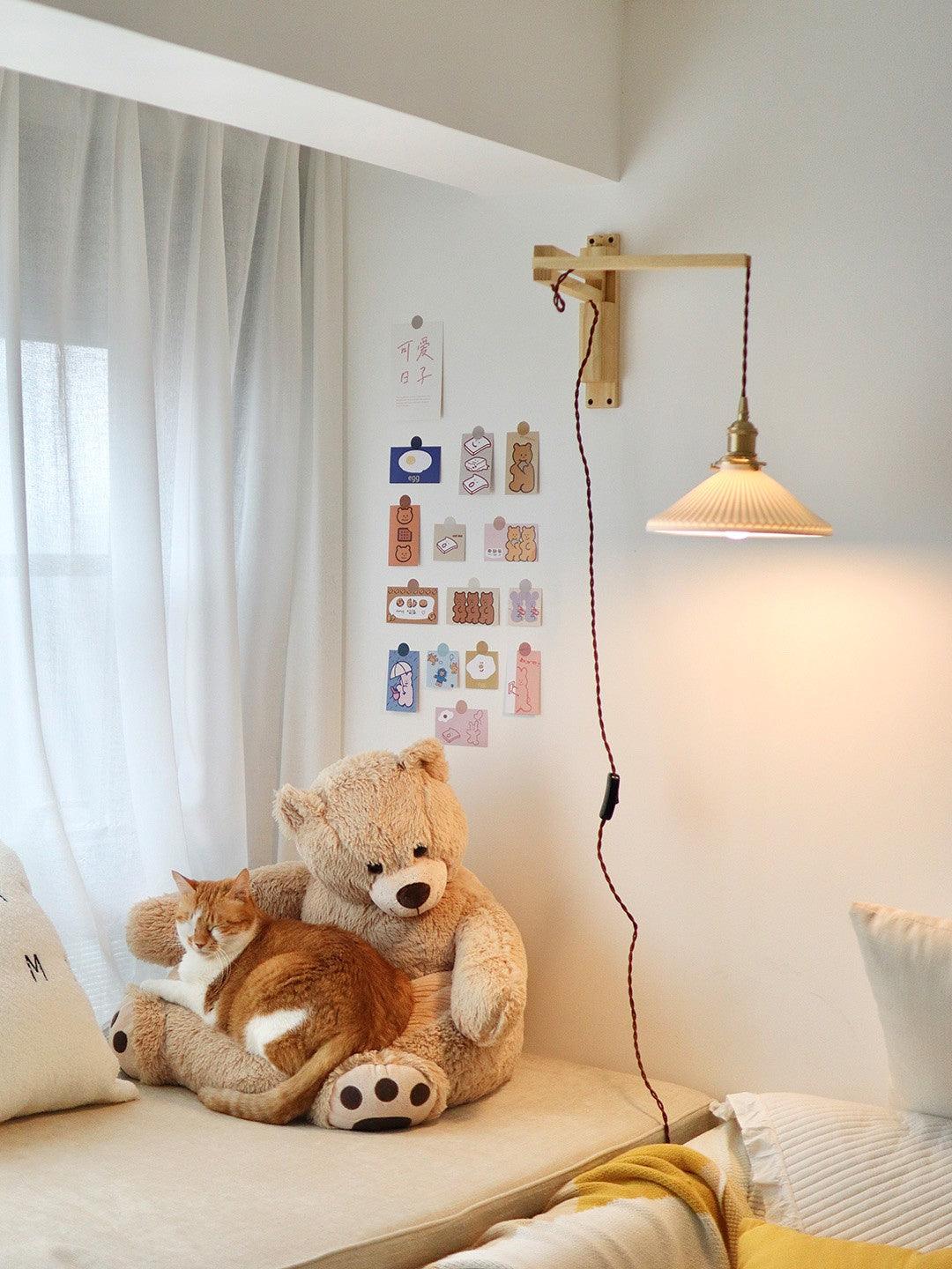 Valnöt Teleskopisk Vägglampa